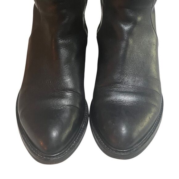 Aquatalia Geneva Black Leather Riding Boots Size 8 - Picture 2 of 10